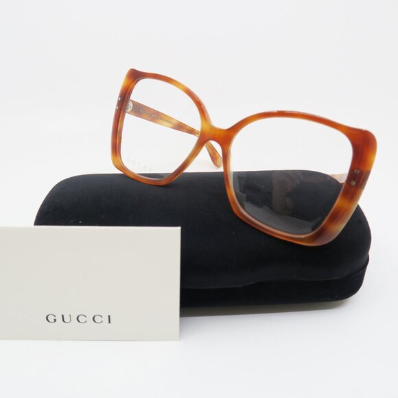 Gucci GG0473O 003 55mm Havana/Havana New Women's Eyeglasses Frames.